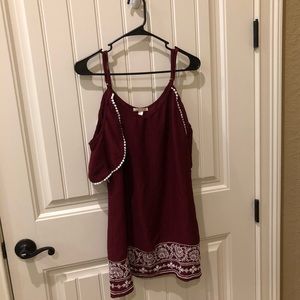 short burgundy dress